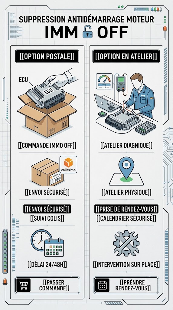 Envoi postal ou rendez-vous atelier