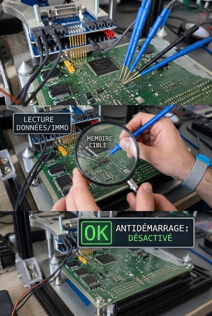 Technicien en train de supprimer antidémarrage